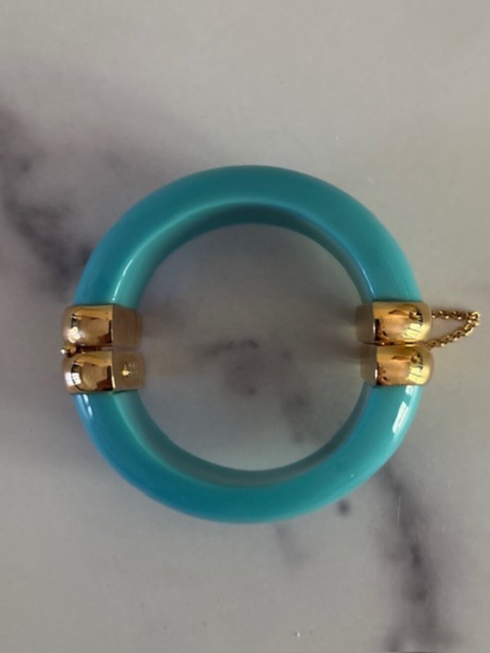 Vintage REPLICA Brand Turquoise colored Goldtone Bracelet Made in Italy